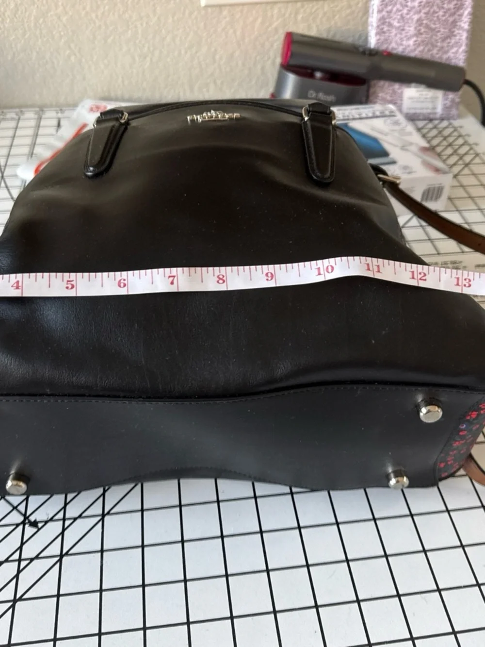 Coach Black Leather Messenger Bag with Silver Hardware